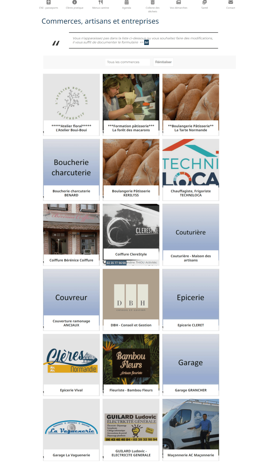 Commerces, artisans et entreprises - Mairie de Clères 